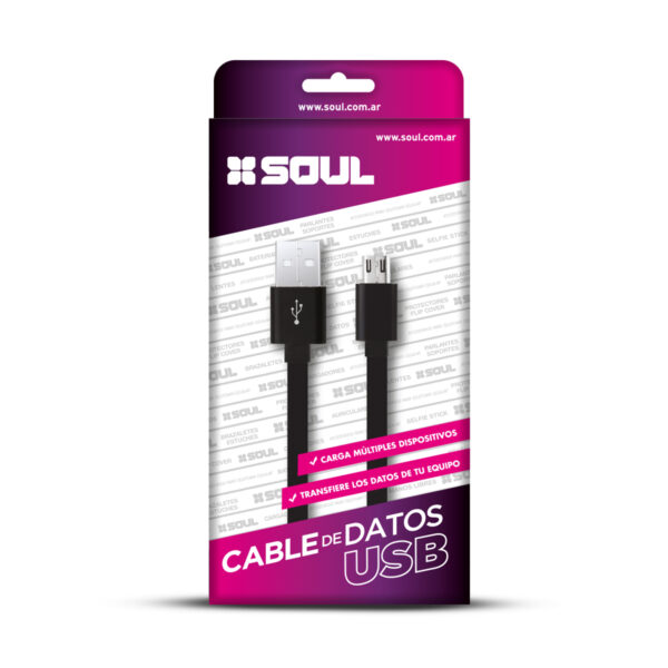 Cable Usb Soul Clasico Micro Usb Lightning Type C 1 Metro - Image 2