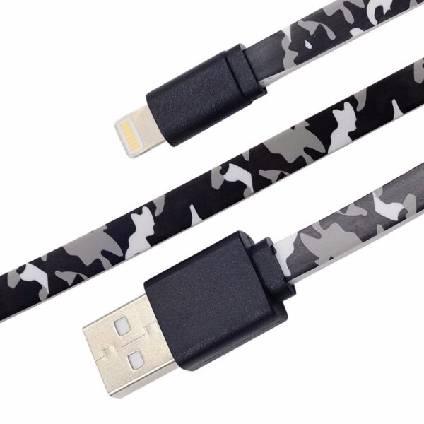 Cable Usb Gen Micro Usb Diseño Camuflado plano Reforzado 1 Metro