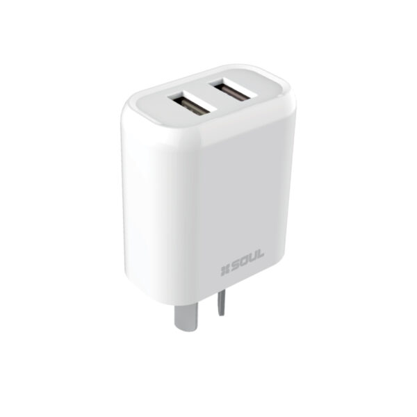 Cargador de Pared Soul Duo Charge Viajero 2 Usb 2.4A + Cable - Image 2