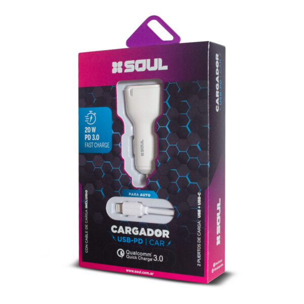 Cargador Auto Usb+Pd Fast Charge