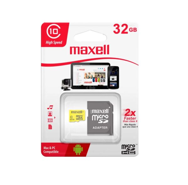 Mem. Maxell Micro Sd Hc 32Gb C/Adap. Clase 10