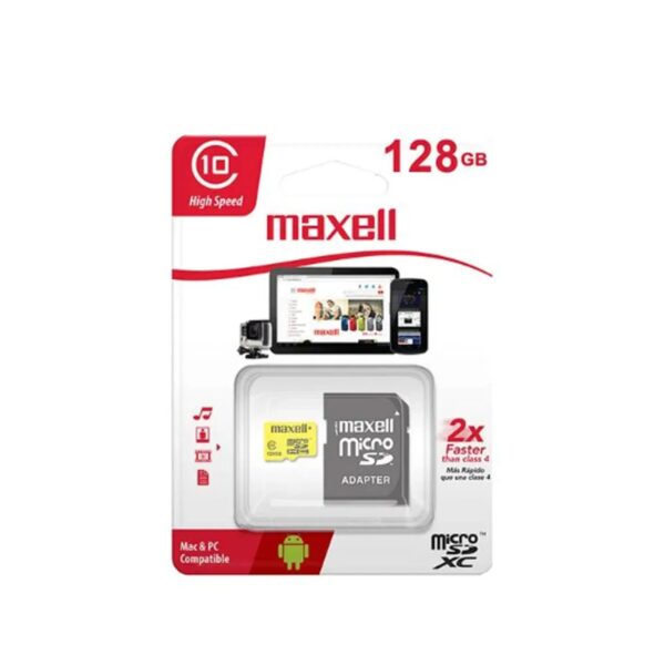 Mem. Maxell Micro Sd Hc 128Gb C/Adap. Clase 10