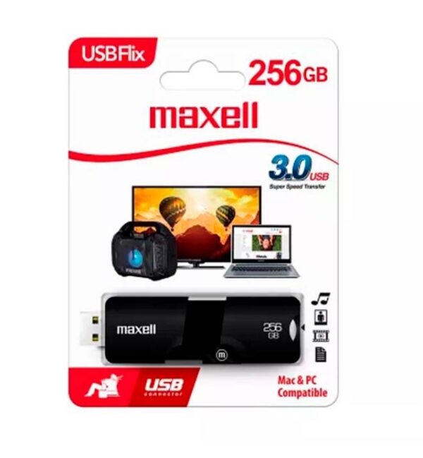 Pendrive Maxell Usb Flix 3.0 256Gb Negro