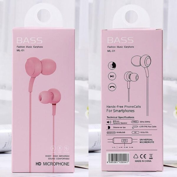 Auricular Manos Libres marca generica ML-01 In-Ear con cable 3.5 mm - Image 3