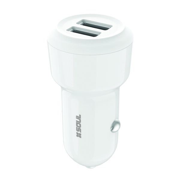 Cargador Auto Usb X2 2.4A Blanco - Imagen 2