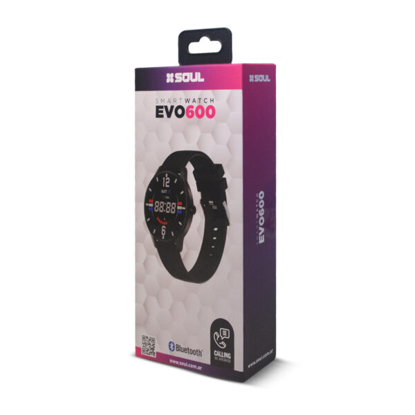Smartwatch Soul Evo 600 Negro Smart Fitness Llamadas Oxigeno en Sangre Clima - Imagen 2