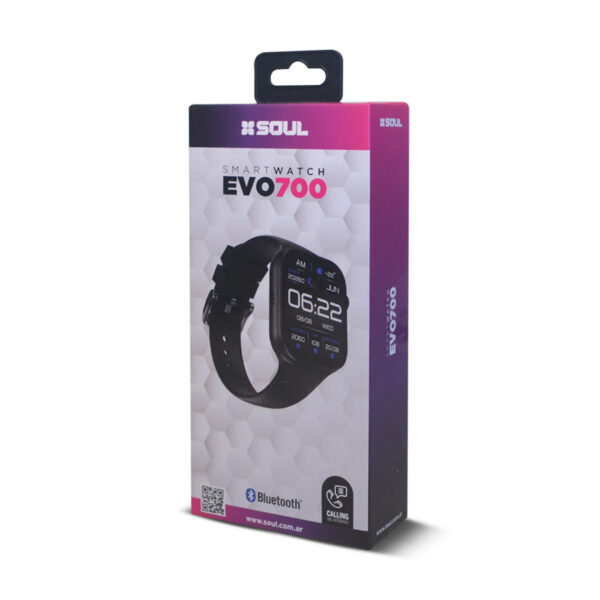 Smartwatch Soul Evo 700 Negro Smart Fitness Llamadas Oxigeno en Sangre Clima - Image 2