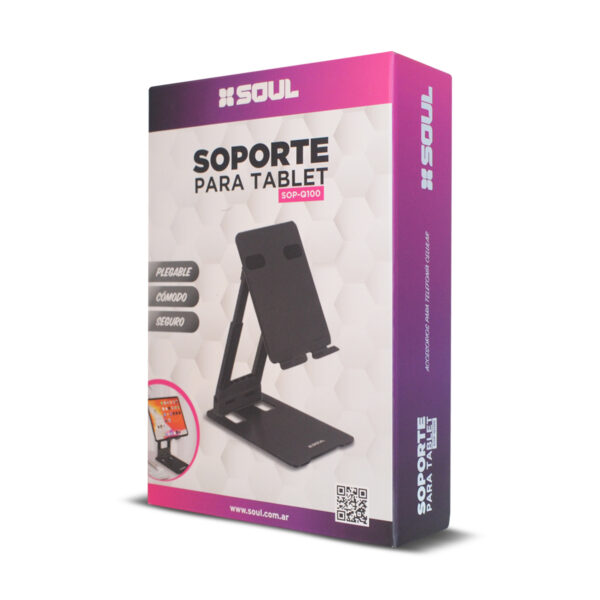 Soporte Escritorio Soul plegable Tablet Q100 Negro - Image 2