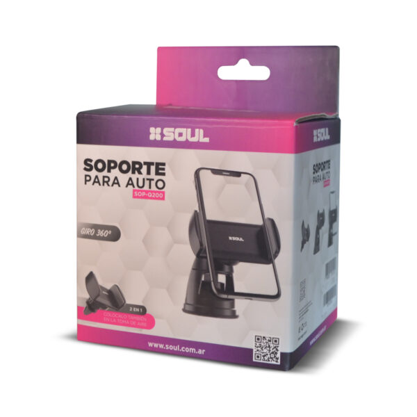 Soporte Auto Soul 2 en 1 AIR Q200 Blanco - Image 3