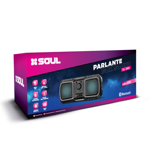 Parlante Soul Bluetooth Xl350 Box Sound Led Usb Karaoke Aux - Image 2