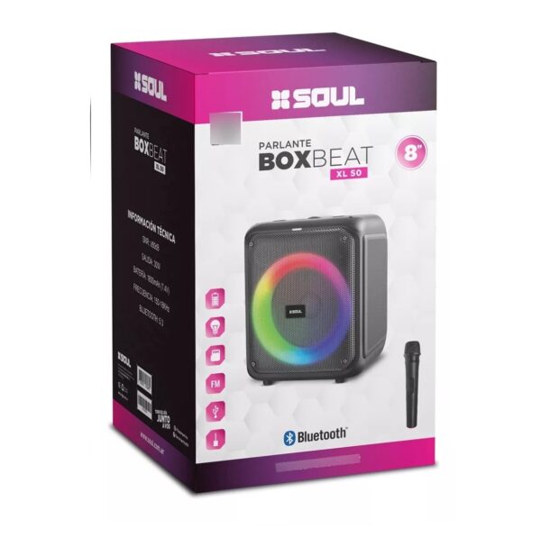 Parlante Soul XL50 Box Beat Bluetooth 8'' Led - Image 2