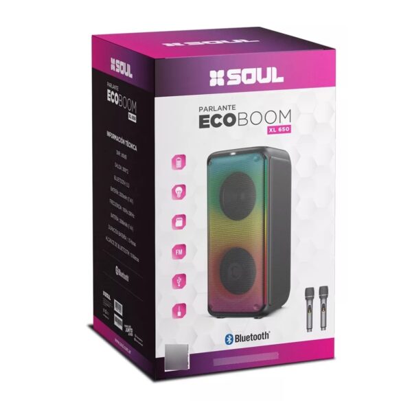 Parlante Soul XL650 Eco Boom Bluetooth 2x8'' Led - Image 3