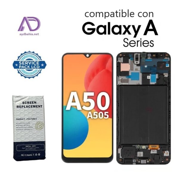 Modulo Samsung A50 con Marco Calidad Oled A Remplazo del Original  Linea Premium