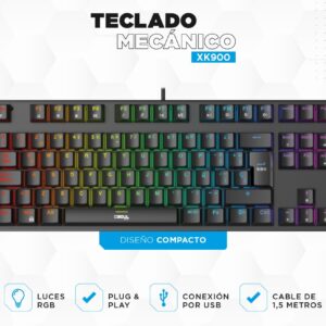Teclado Mecanico Soul Gaming Usb XK900 80% Luz Led RGB