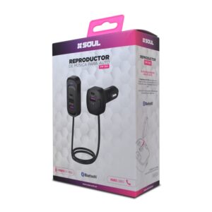 Cargador de Auto Soul FM150 FM/TF+Cable Led