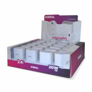 Cargador de Pared Soul USB 2.4A x10 + PD 20W x10 S/Cable