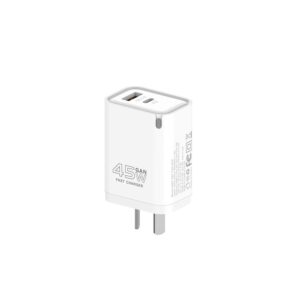 Cargador Viajero FC PD+USB 45W GaN TYPE C a TYPE C