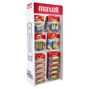 Exhibidor Maxell de Mostrador de Pilas Chico